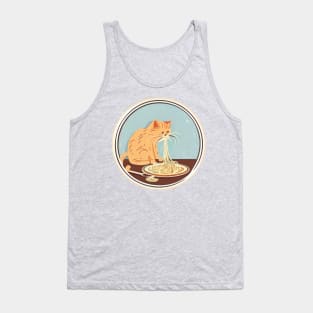 Cat Slurpin' Spaghetti Tank Top